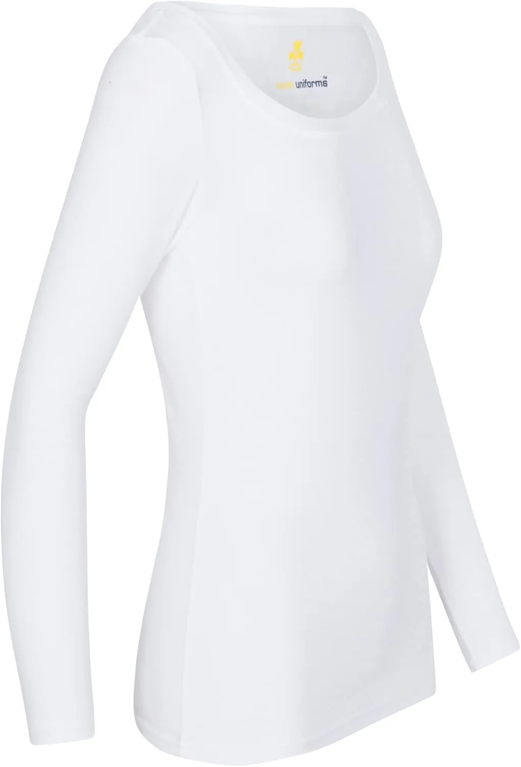 Natural Uniforms Women's Long Sleeve Extra Wide Scoop-Neck T-Shirt Under Scrub