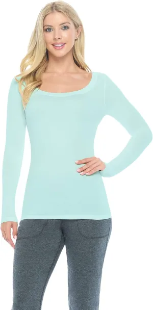 Natural Uniforms Women's Long Sleeve Extra Wide Scoop-Neck T-Shirt Under Scrub