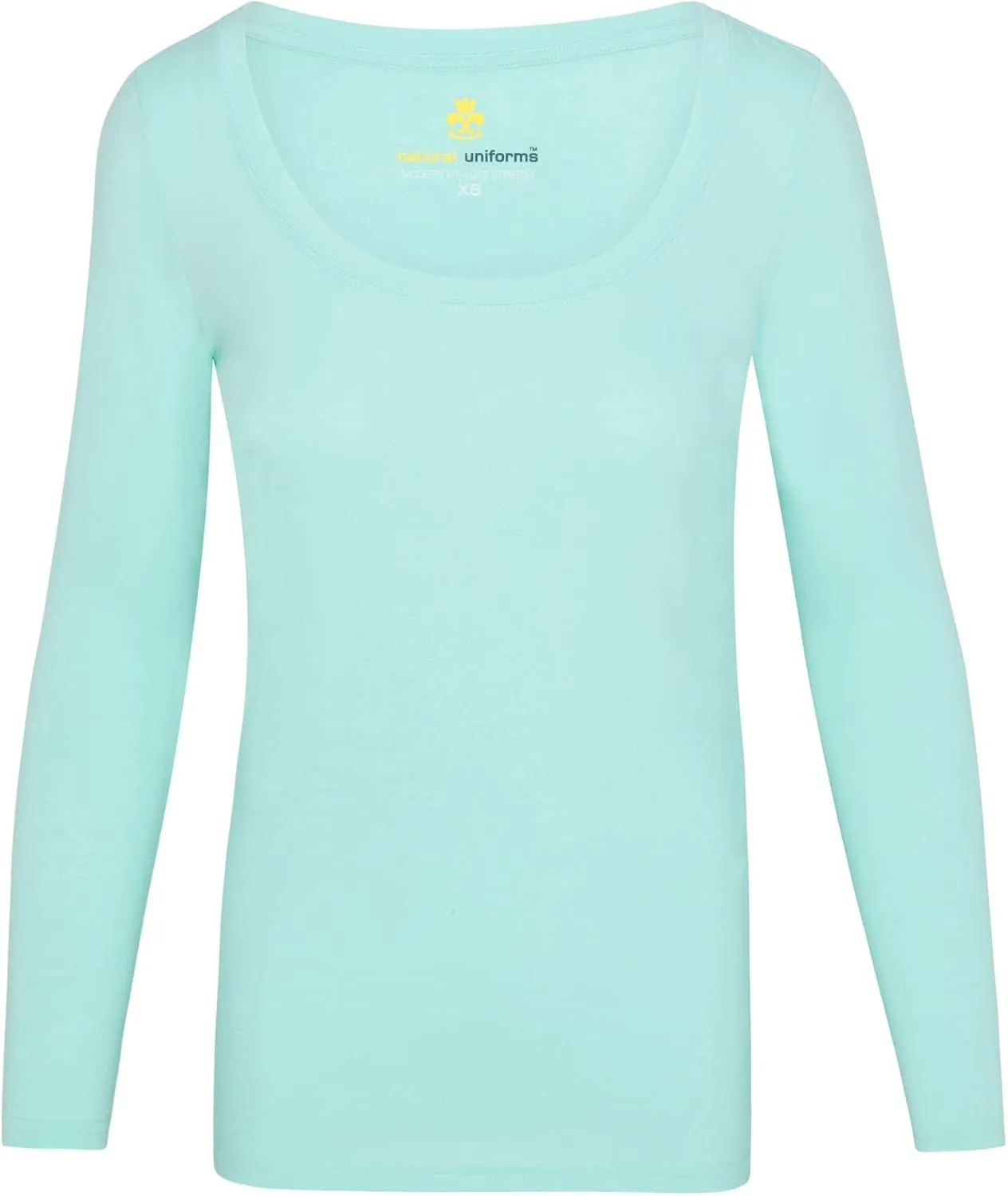 Natural Uniforms Women's Long Sleeve Extra Wide Scoop-Neck T-Shirt Under Scrub
