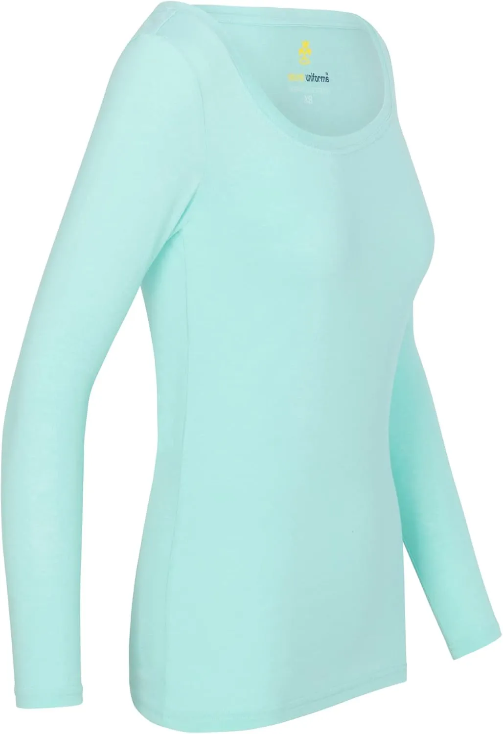 Natural Uniforms Women's Long Sleeve Extra Wide Scoop-Neck T-Shirt Under Scrub