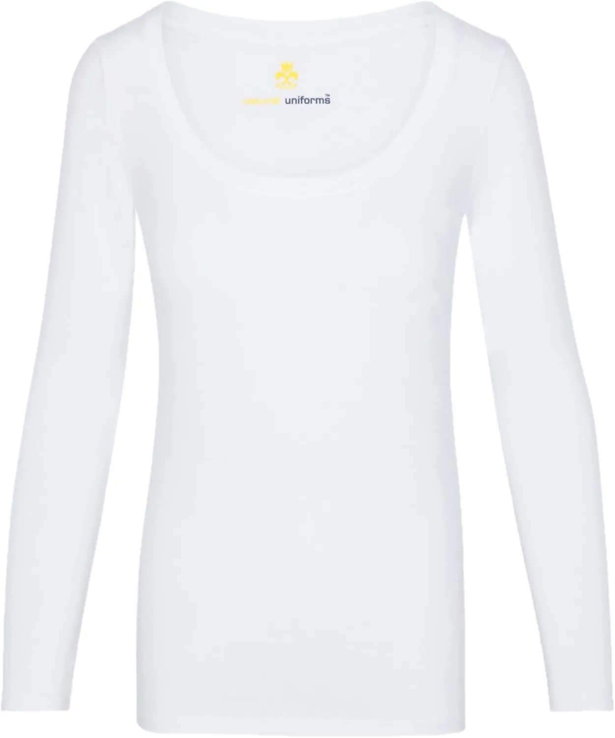 Natural Uniforms Women's Long Sleeve Extra Wide Scoop-Neck T-Shirt Under Scrub
