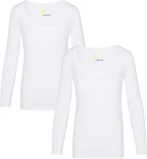Natural Uniforms Women's Long Sleeve Extra Wide Scoop-Neck T-Shirt Under Scrub