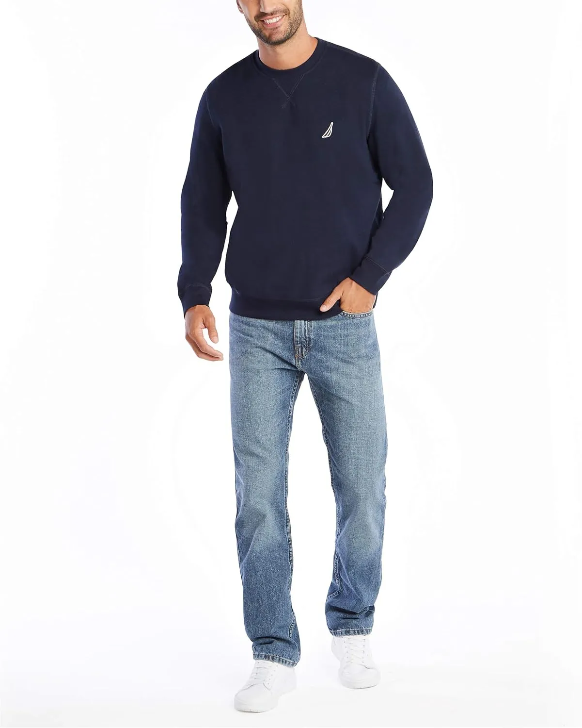 Nautica Men's Basic Crew Neck Fleece Sweatshirt