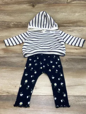 NEW Old Navy 2pc Thermal Knit Hoodie & Leggings White sz 3-6m