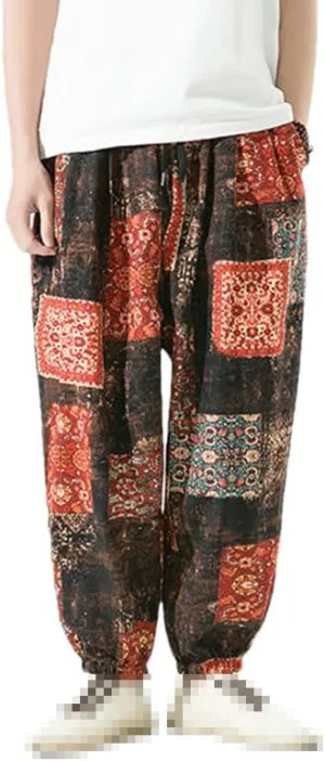 Niiyyjj Men Casual Pants Oversized Harem Pants Male Street Sweatpants Elastic Waist Wide Leg Trousers