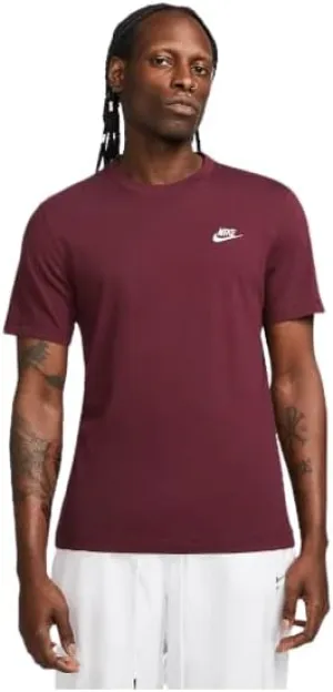 Nike Men's Sportswear Club T-Shirt (US, Alpha, X-Large, Regular, Regular, Night Maroon)