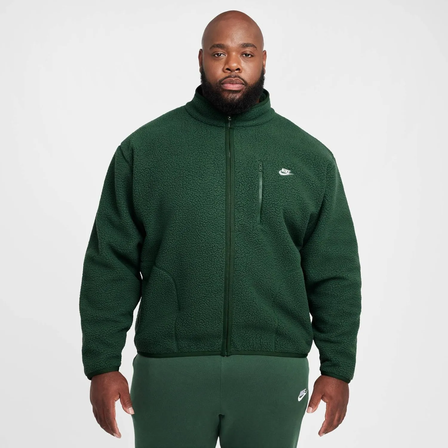 Nike Sportswear Club Men's Fleece Jacket (Fir/White, FZ0888-323)