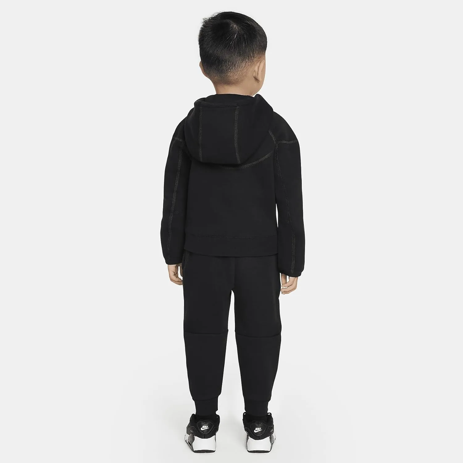 Nike Sportswear Tech Fleece Full-Zip Set Toddler 2-Piece Hoodie Set (76L050-023, Black)