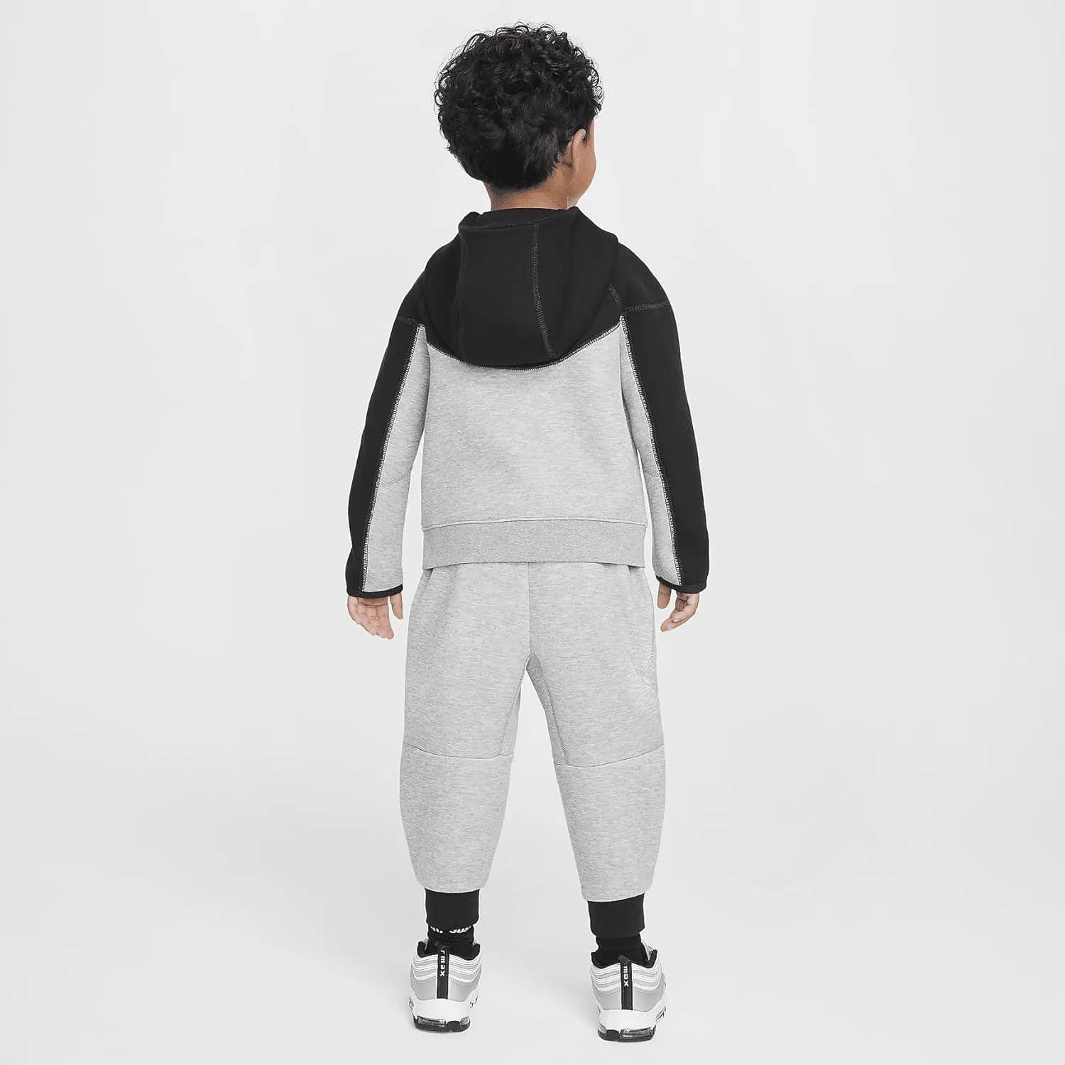 Nike Sportswear Tech Fleece Full-Zip Set Toddler 2-Piece Hoodie Set (76L050-G0E, Dark Grey Heather)