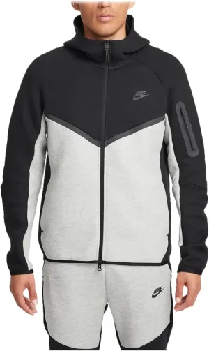 Nike Tech Men's Full-Zip Windrunner Hoodie (HV0949-011, Black/Dark Grey Heather/Black)