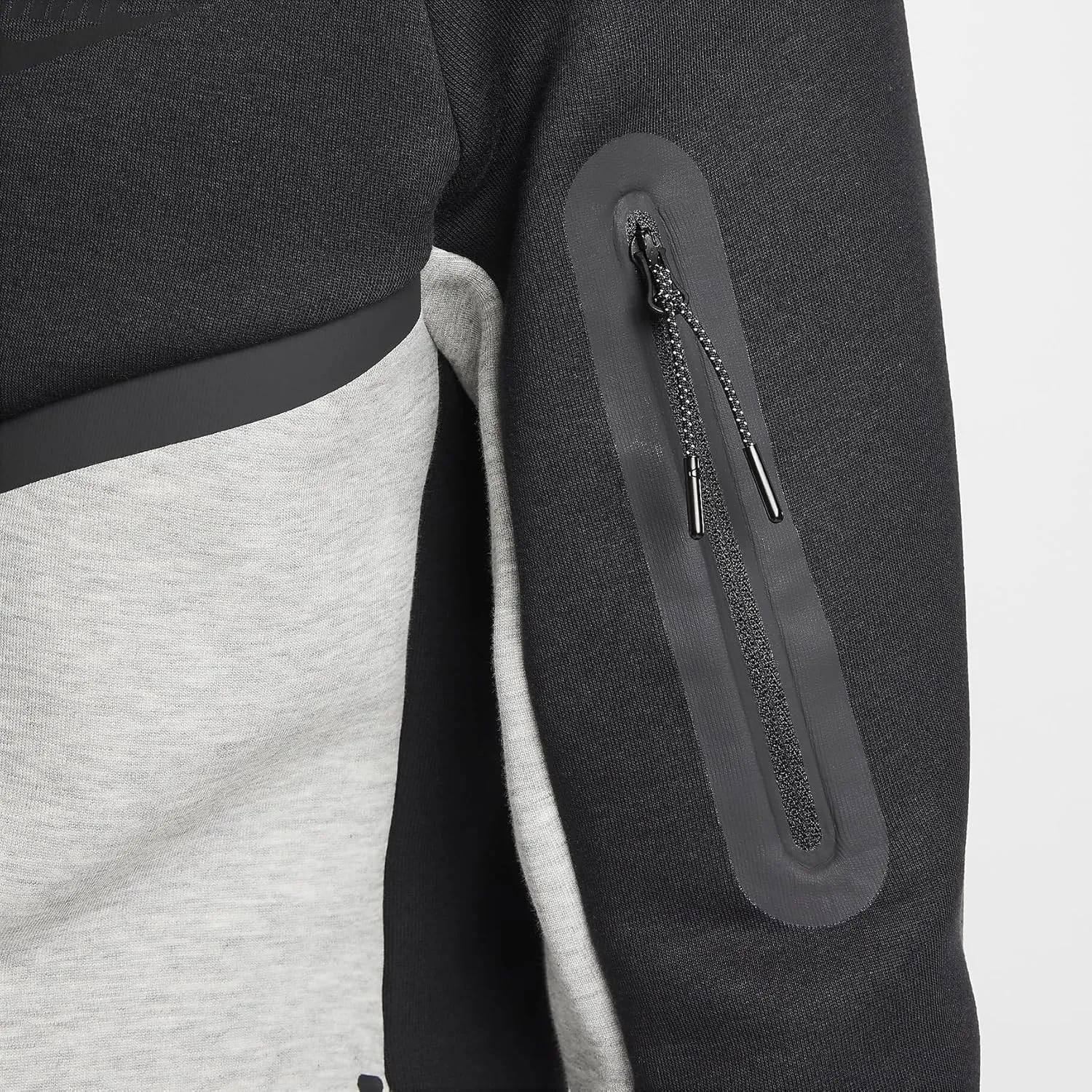 Nike Tech Men's Full-Zip Windrunner Hoodie (HV0949-011, Black/Dark Grey Heather/Black)