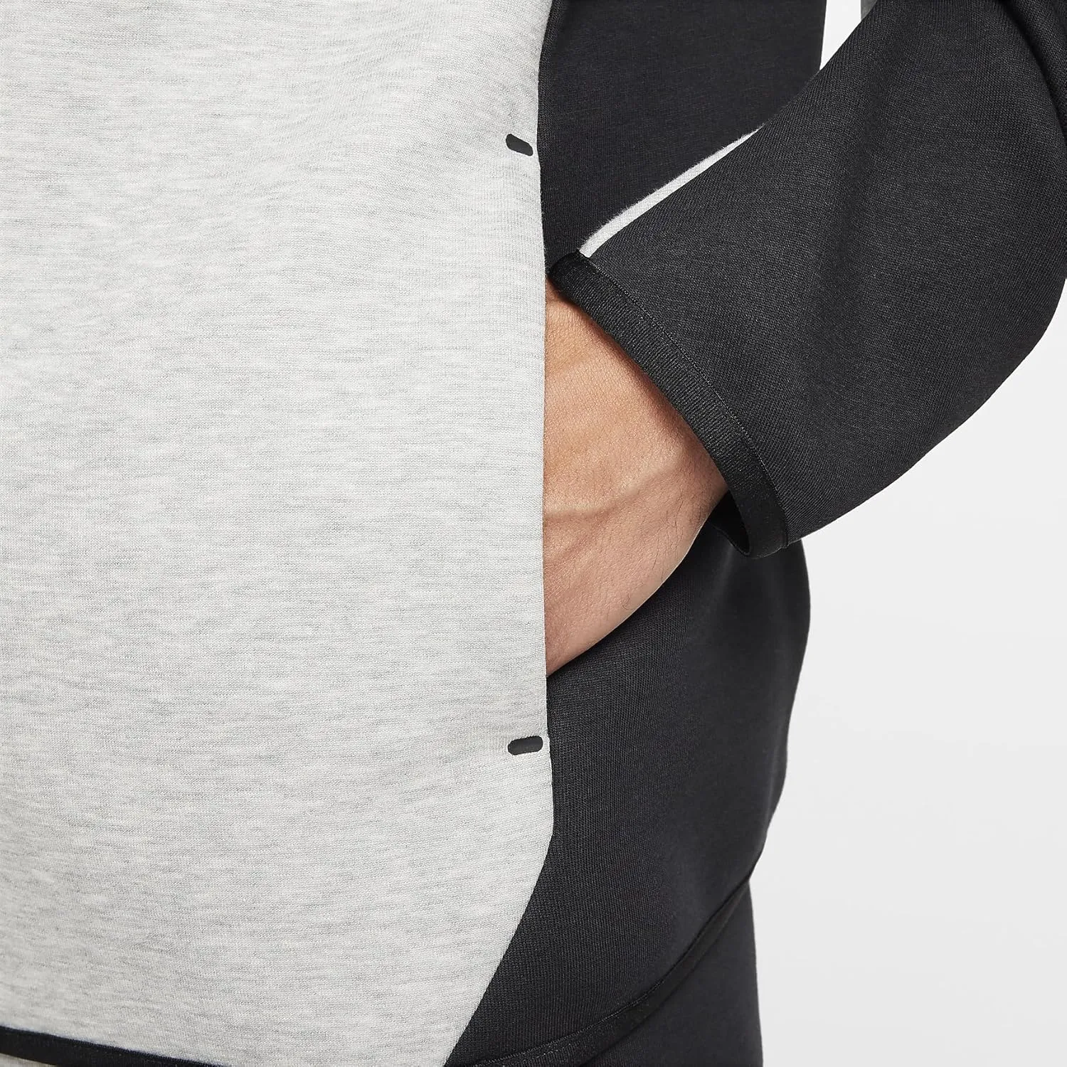 Nike Tech Men's Full-Zip Windrunner Hoodie (HV0949-011, Black/Dark Grey Heather/Black)