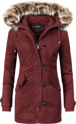 NUTEXROL Women's Heavy Thicken Puffer Down Warm Parka Padded Winter Hooded Insulated Jacket Overcoat with Faux Fur Hood