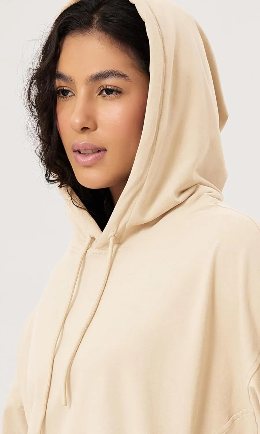 ODODOS Women's Purevibe Cotton Oversized Hoodies Side Slit Sweatshirts Long Sleeve Pullover Top with Pocket