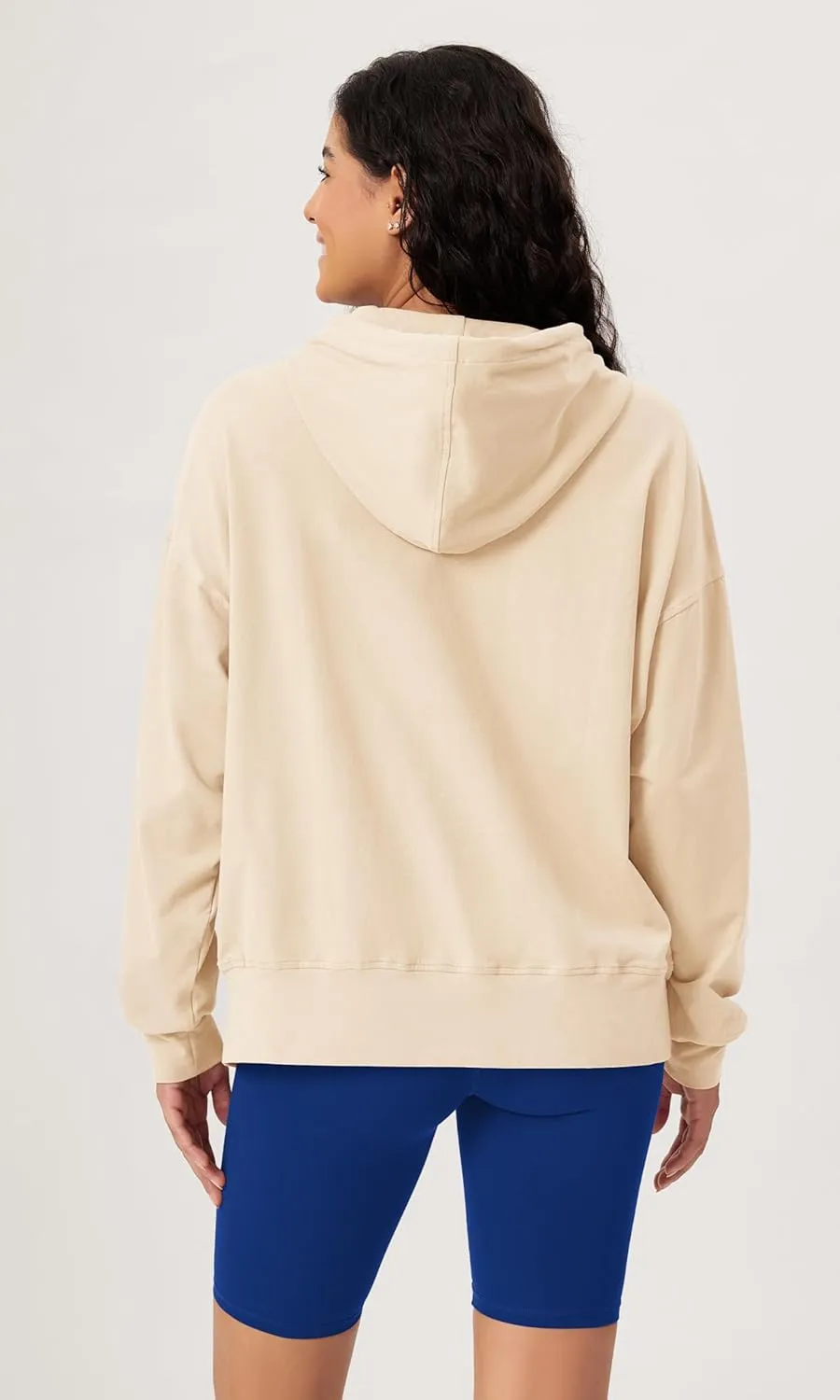ODODOS Women's Purevibe Cotton Oversized Hoodies Side Slit Sweatshirts Long Sleeve Pullover Top with Pocket