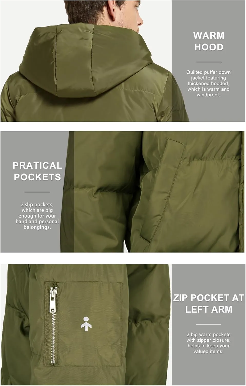Orolay Mens Thickened Down Jacket Winter Warm Down Coat
