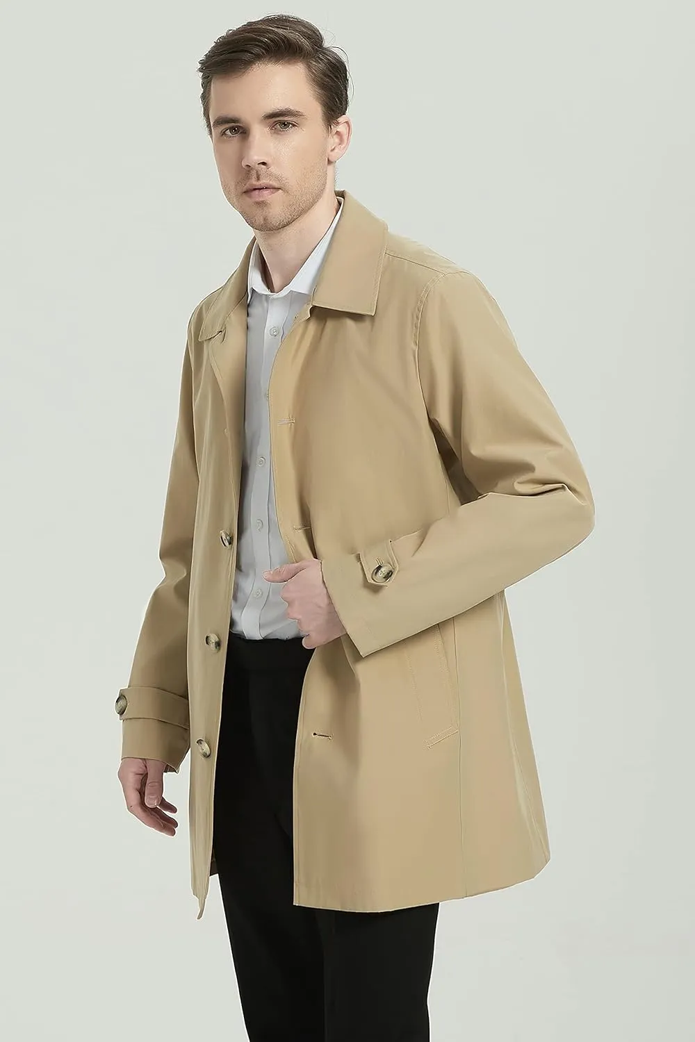Orolay Men's Trench Coat Outwear with Classic Lapel Welt Pockets Casual Jacket
