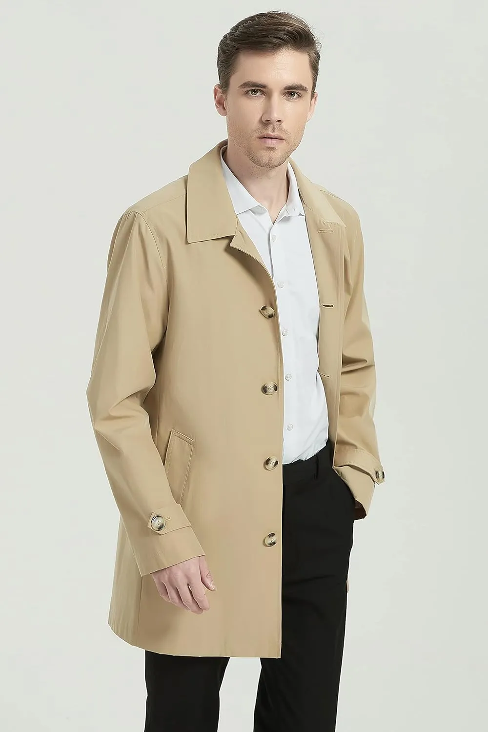 Orolay Men's Trench Coat Outwear with Classic Lapel Welt Pockets Casual Jacket