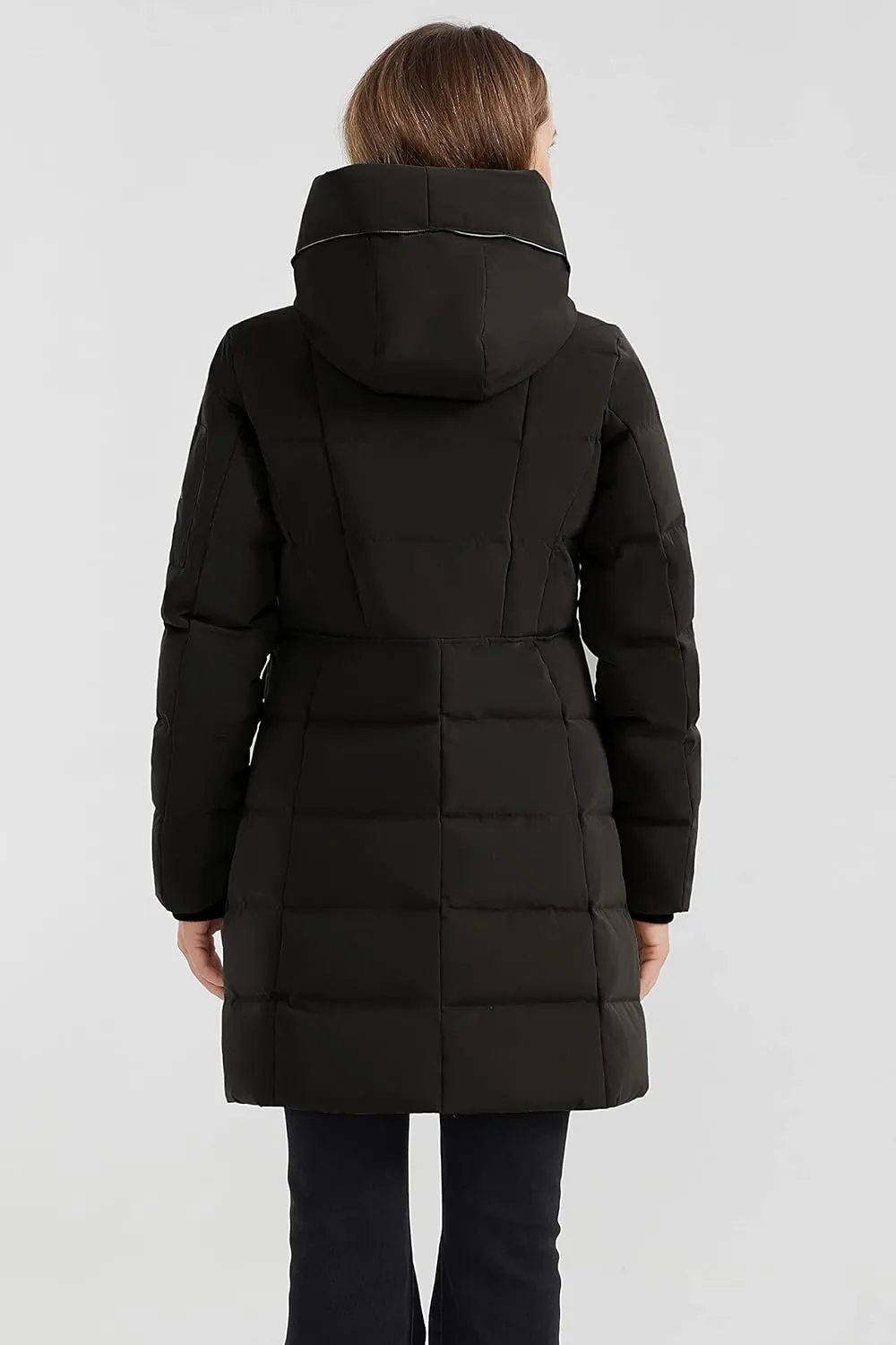 Orolay Women's Hooded Winter Down Coat Quilted Mid Length Puffer Jacket