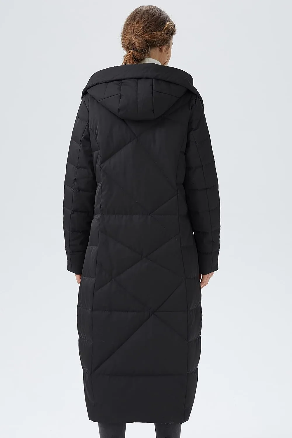 Orolay Women's Puffer Down Coat Winter Maxi Jacket with Hood