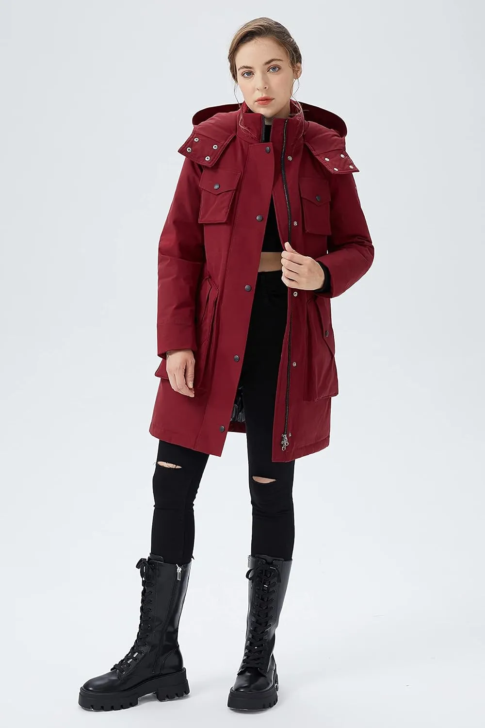 Orolay Women's Thicken Down Jacket Winter Parka Coat with Hood