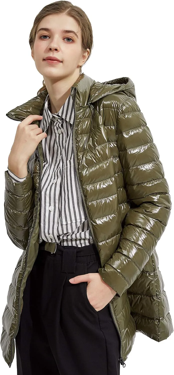 Orolay Women's Thickened Winter Down Coat Packable Hooded Puffer Jacket