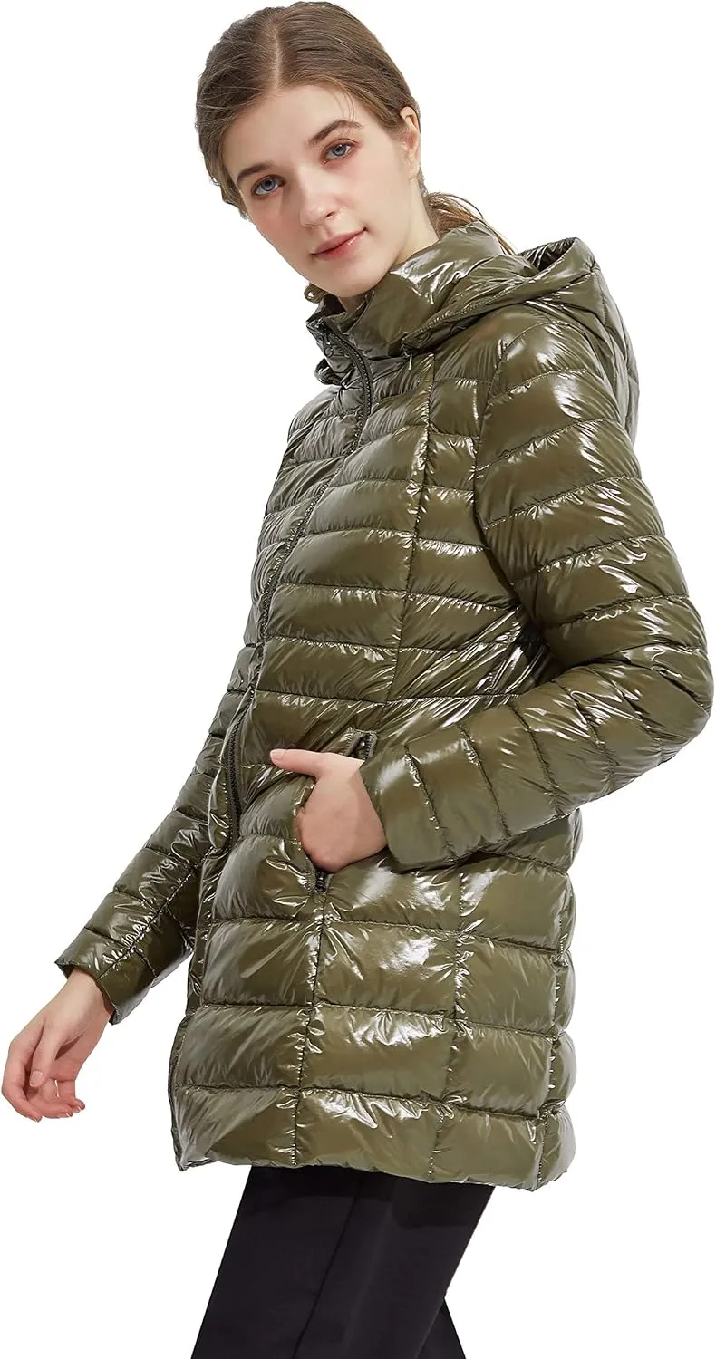Orolay Women's Thickened Winter Down Coat Packable Hooded Puffer Jacket