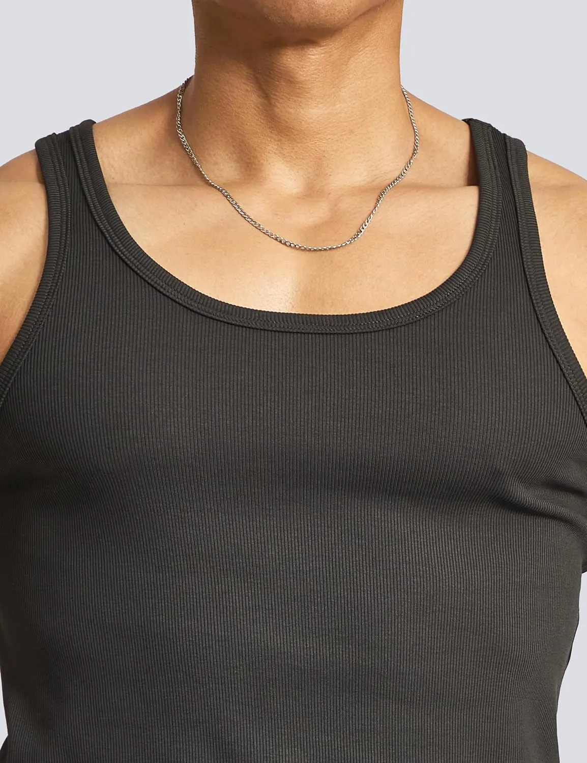 Ouber Men's Ribbed Gym Tank Top Fitness Workout Muscle Sleeveless Bodybuilding Shirt