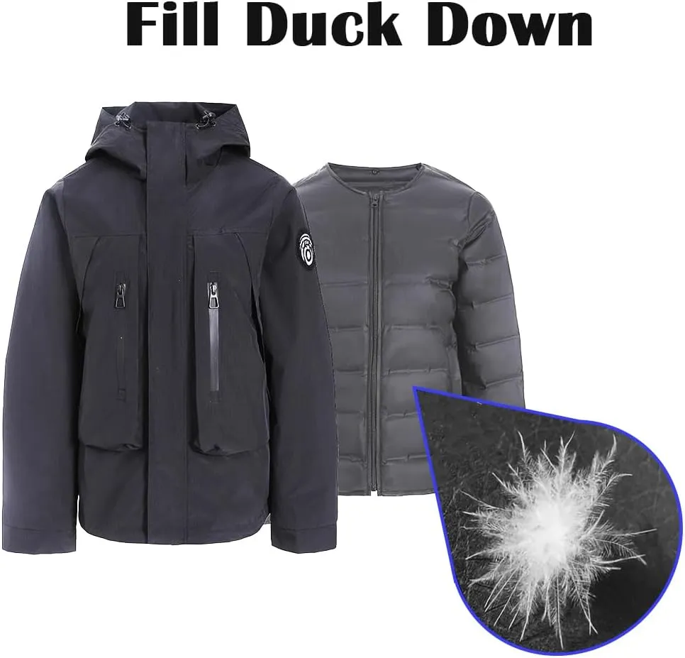 Outdoor Hiking 3 in 1 Women Spring Travel Snowboard Jacket Waterproof Rain Insulated,Lightweight Down Puffer Coat