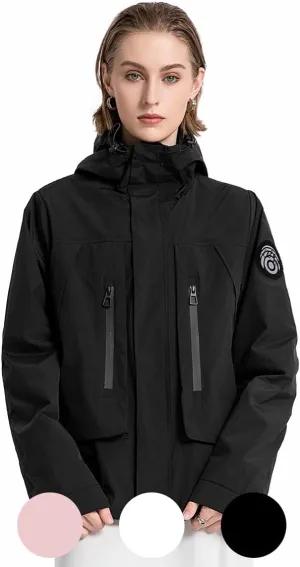 Outdoor Hiking 3 in 1 Women Spring Travel Snowboard Jacket Waterproof Rain Insulated,Lightweight Down Puffer Coat