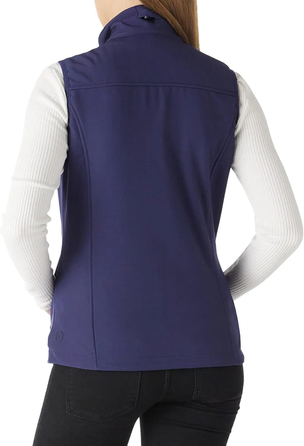 Outdoor Ventures Women's Lightweight Softshell Vest Windproof Fleece Lined Zip Up Sleeveless Jacket for Running Hiking Golf