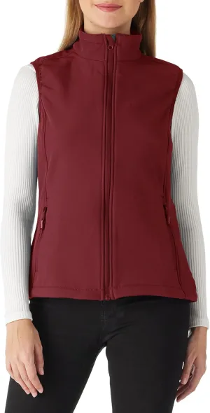 Outdoor Ventures Women's Lightweight Softshell Vest Windproof Fleece Lined Zip Up Sleeveless Jacket for Running Hiking Golf