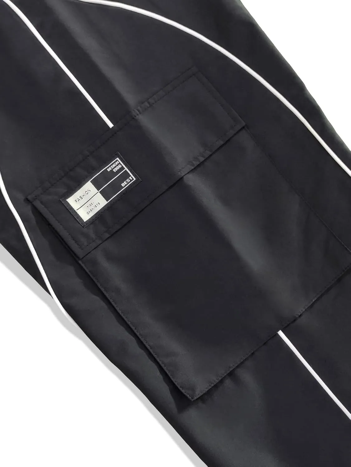 OYOANGLE Men's Cargo Track Pants Drawstring Elastic Waist Flap Pockets Hip Hop Baggy Harem Pants
