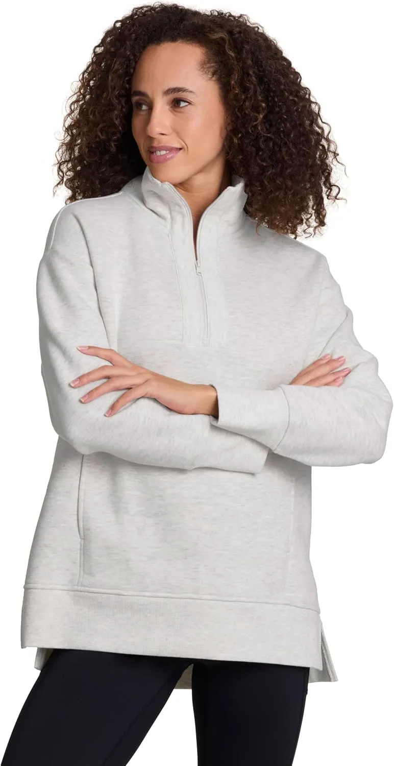 RBX Active Women's Lightweight Mock Neck Fleece 1/4 Zip Sweatshirt With Pockets