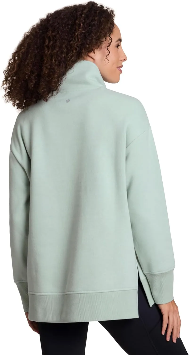RBX Active Women's Lightweight Mock Neck Fleece 1/4 Zip Sweatshirt With Pockets