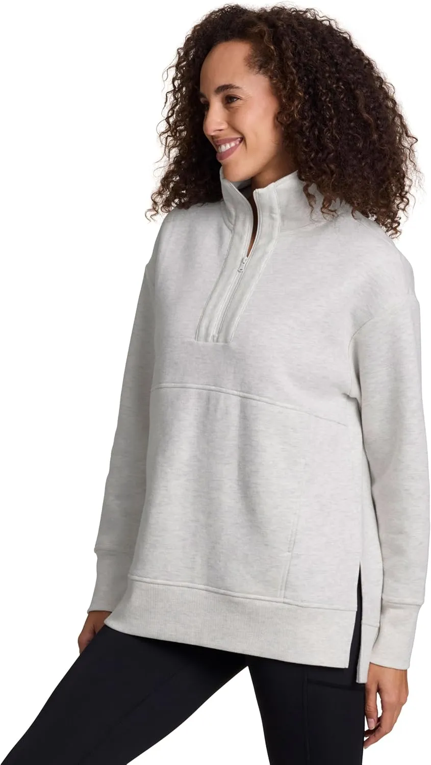 RBX Active Women's Lightweight Mock Neck Fleece 1/4 Zip Sweatshirt With Pockets