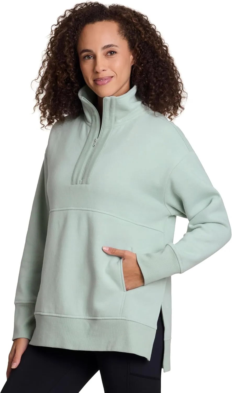 RBX Active Women's Lightweight Mock Neck Fleece 1/4 Zip Sweatshirt With Pockets