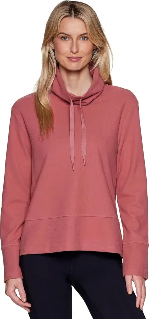 RBX Active Women's Lightweight Soft Plush Fleece Cowl Neck Pullover Sweatshirt
