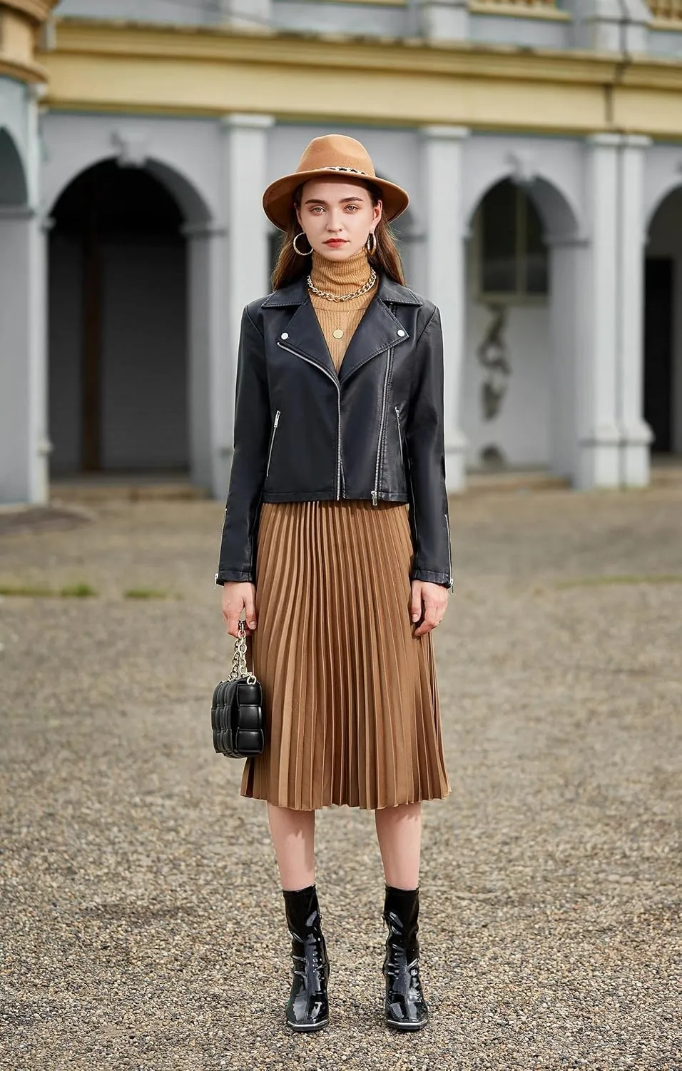 S P Y M Womens Faux Leather Jacket, Moto Biker Suede Coat