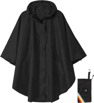 SaphiRose Unisex Rain Poncho Hooded Waterproof Raincoat for Adults Women