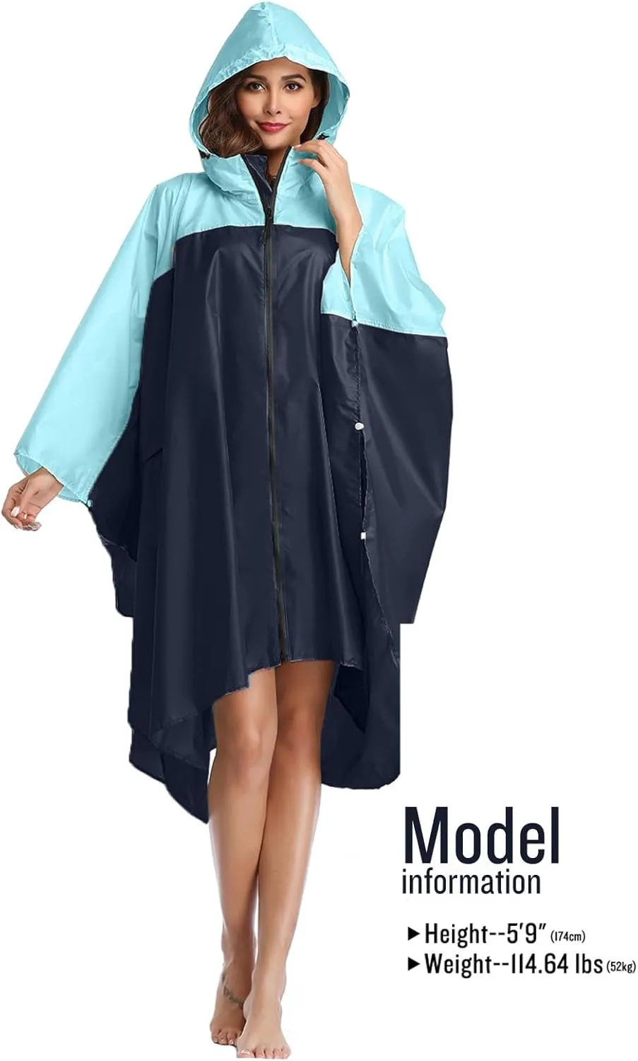 SaphiRose Unisex Rain Poncho Hooded Waterproof Raincoat for Adults Women