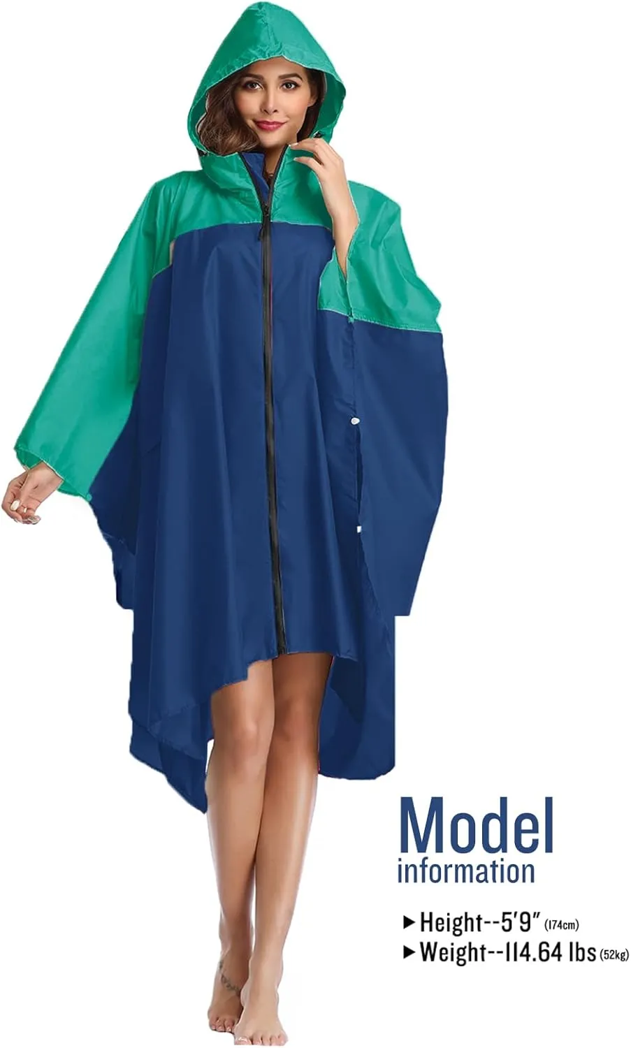 SaphiRose Unisex Rain Poncho Hooded Waterproof Raincoat for Adults Women