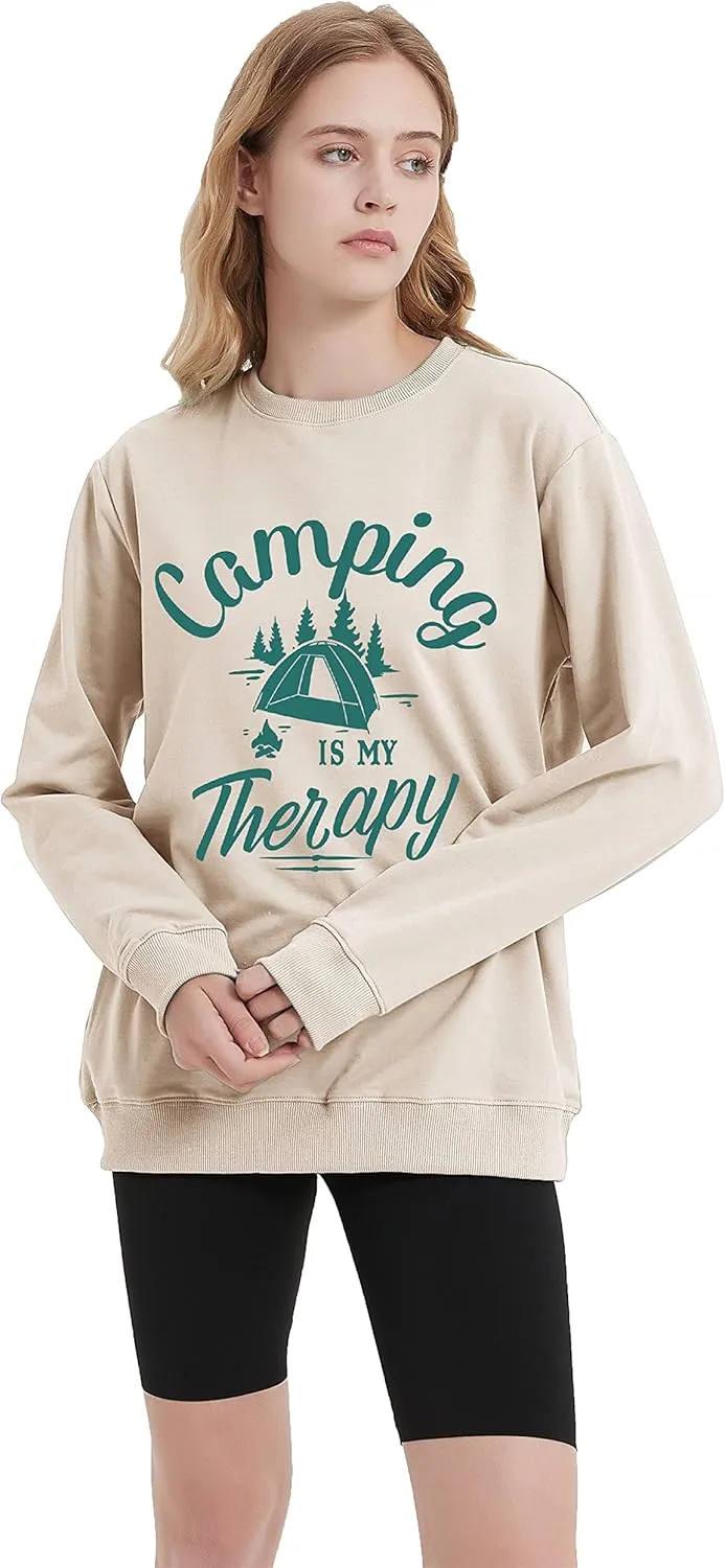 Sea Zaela Women Casual Fall Oversized Sweatshirts For Women Long Sleeve Tops Crewneack Cute Graphic Loose Fit Pullover