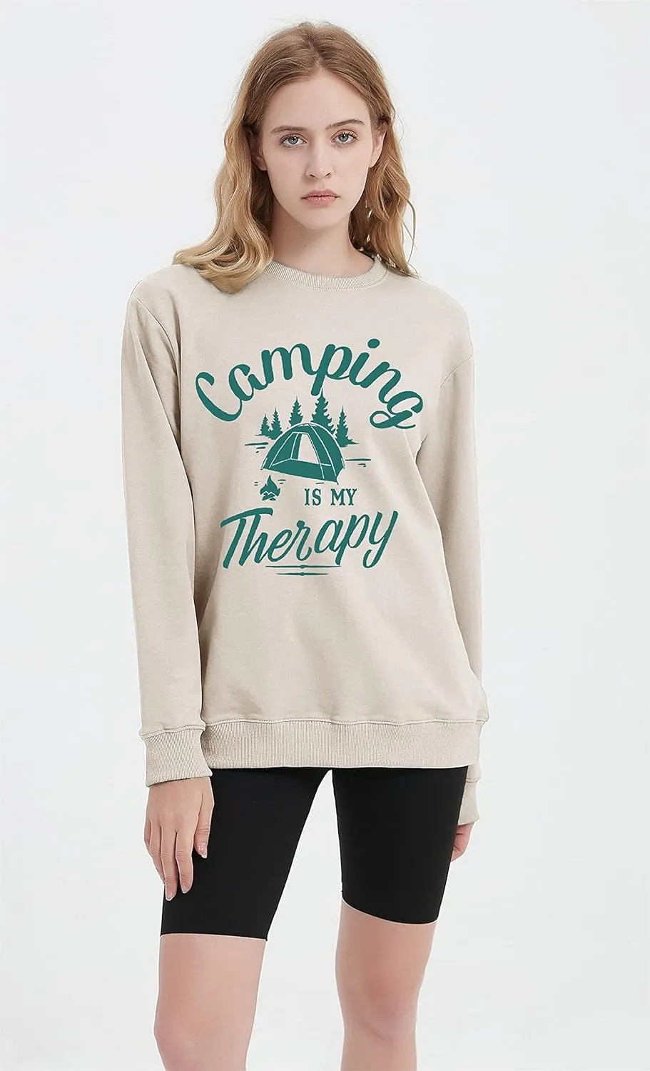 Sea Zaela Women Casual Fall Oversized Sweatshirts For Women Long Sleeve Tops Crewneack Cute Graphic Loose Fit Pullover