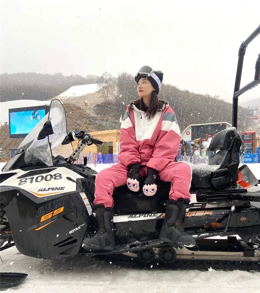 SEARIPE Women Ski Jacket and Pants Set Couples Windproof Ski Suits Mens Waterproof Two Piece Snowsuits for Winter Sports