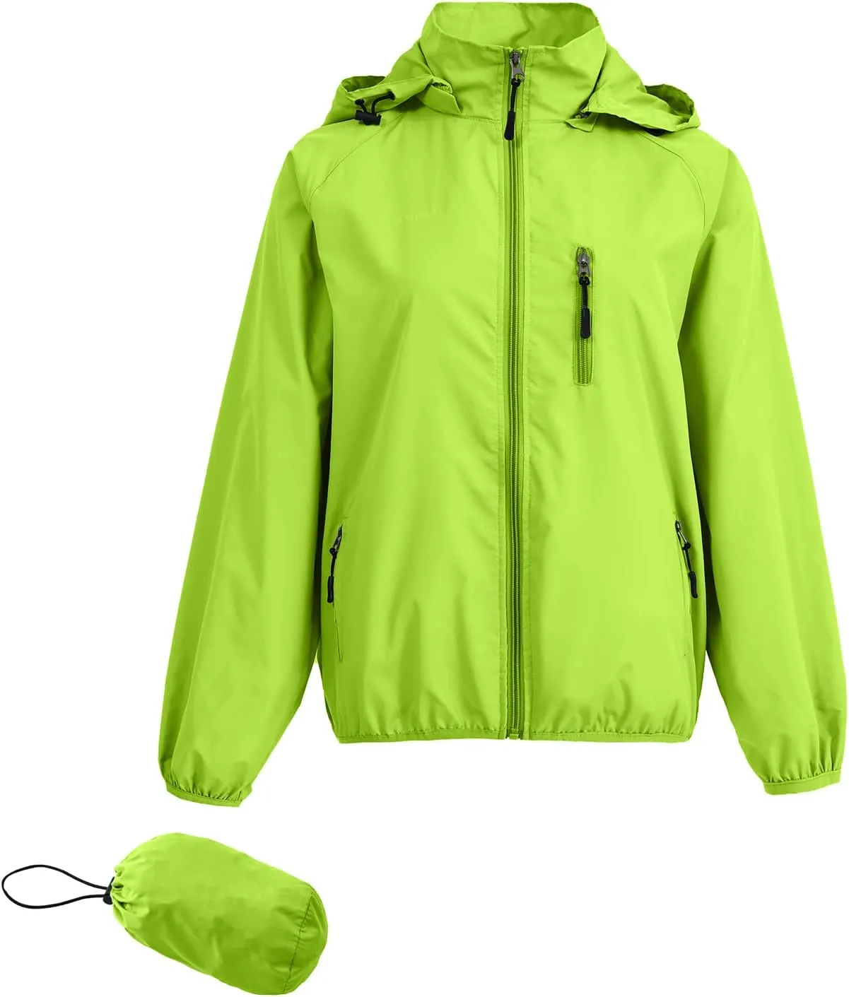 Spmor Women's Lightweight Waterproof Jacket Packable Windbreaker Running Coat