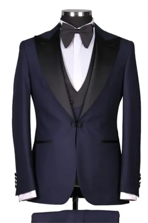 Suzhoufashion Dark Gray Striped Double Breasted Men Suits