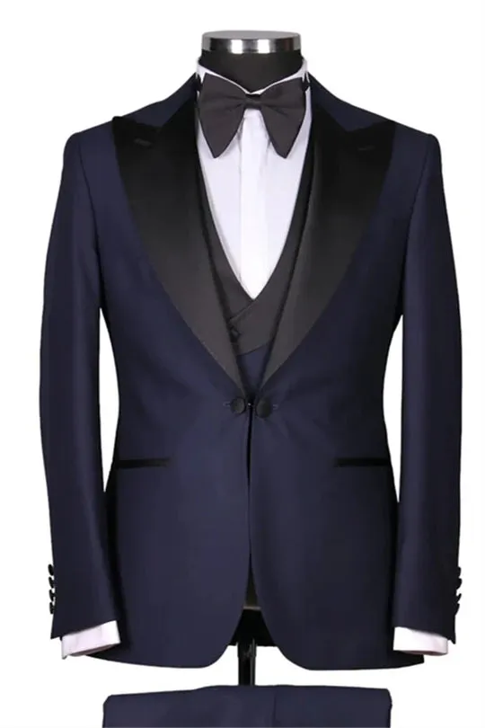 Suzhoufashion Dark Gray Striped Double Breasted Men Suits