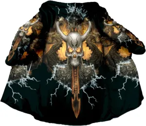Symbol Tattoo Raven Odin Viking Overcoat 3D All Over Print Thick Warm Hooded Cloak Men Windproof Fleece Jacket