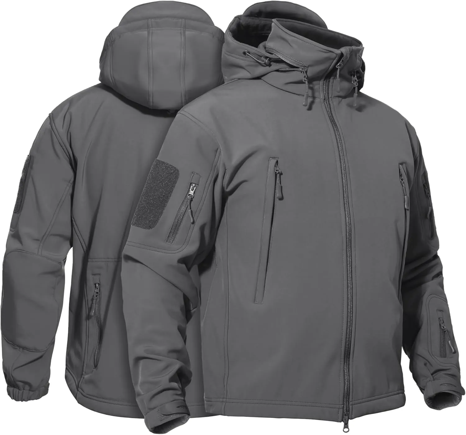 TACVASEN Men's Fleece Lined Tactical Jacket Waterproof Military Hoodie Winter Softshell Jacket Rain Coat Warm Hiking Hunting